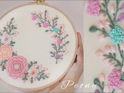Peony.Embroidery tutorial.PDF pattern