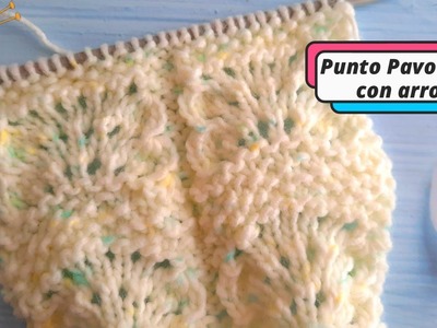 Puntada Pavo real con arroz para suéter a dos agujas