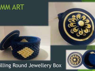 Quilled Gift Box. Quilling Round Jewellery Box. DMM ART