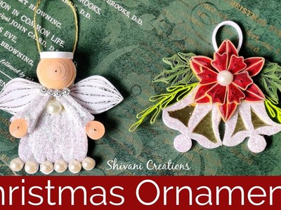 Quilling Christmas Ornaments. Quilling Angel. DIY Christmas Bells