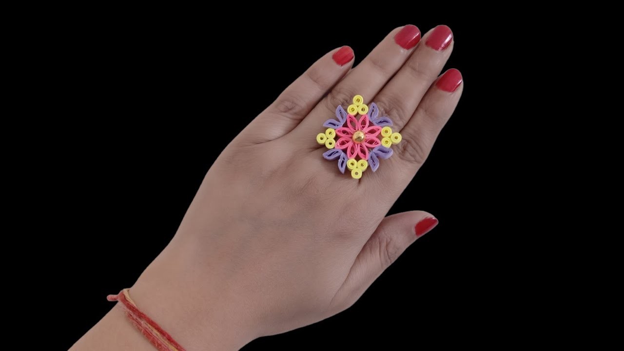 Quilling finger rings for girls. quilling ring making at home