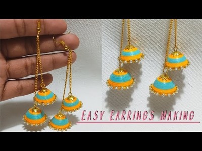 Quilling paper earrings making at home || Unique earrings design making|| #craftideas