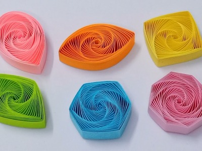 QUILLING VORTEX SHAPES (TEARDROP, MARQUISE, SQUARE, DIAMOND, HEXAGON AND OCTAGON)