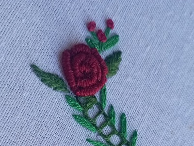 Simple Flower Border Design Hand Embroidery #handembroidery
