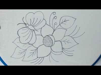 Simple hand embroidery work: Beautiful butterfly embroidery - Flower embroidery designs