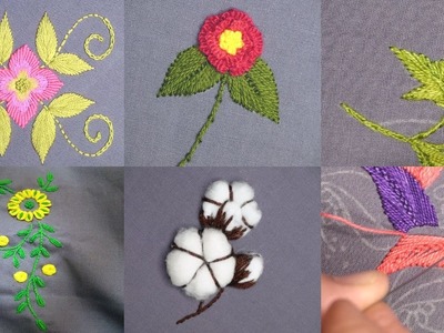 Stunning 6 Hand Embroidery Tutorial in One Video, Best Embroidery Designs