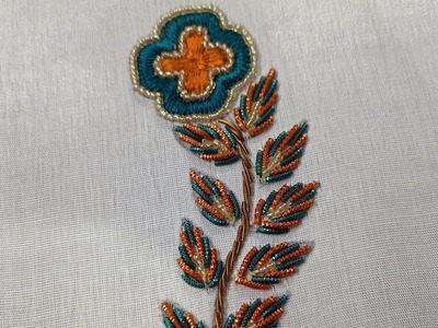 Super Easy Hand Embroidery With Needles Easy Flower Design.Hand Embroidery