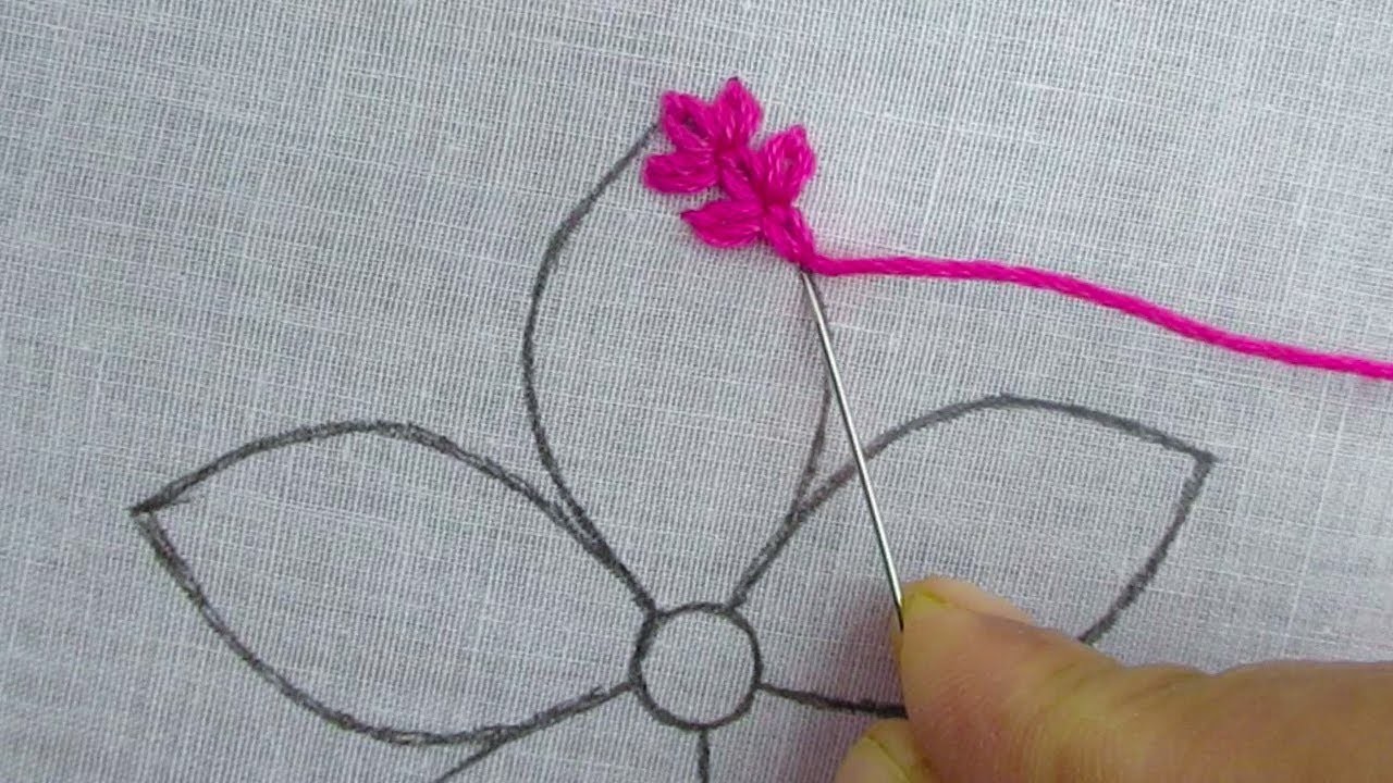 Super Unique Flower Hand Embroidery Design Beautiful Needle Work Flower Embroidery