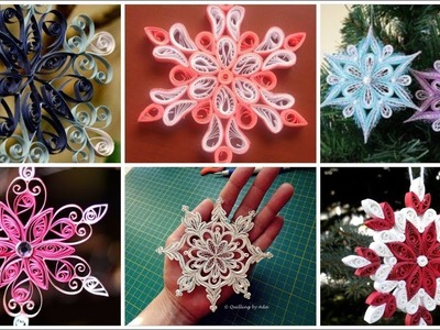 Unique and stylish handmade  paper quilling  snowflake  ornaments design