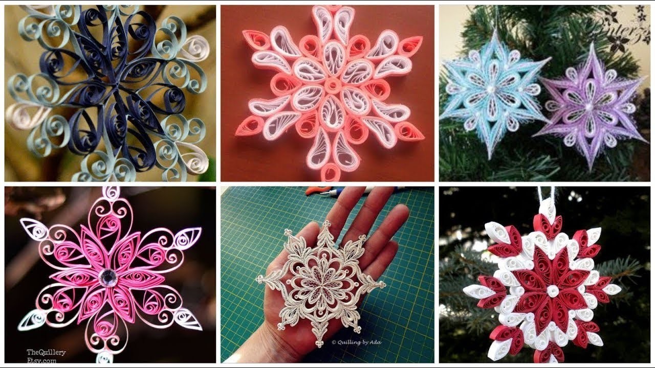 Unique and stylish handmade  paper quilling  snowflake  ornaments design
