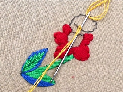 Very easy and simple stitch flower embroidery tutorial for beginners |step by step stitching class