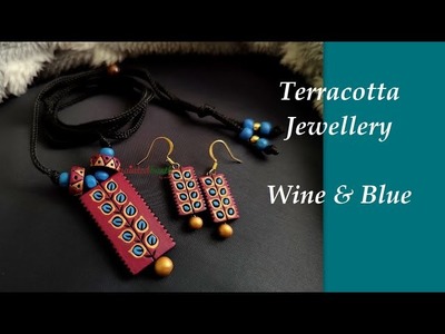 Wine & Blue Terracotta Jewellery Set Paint & Assemble