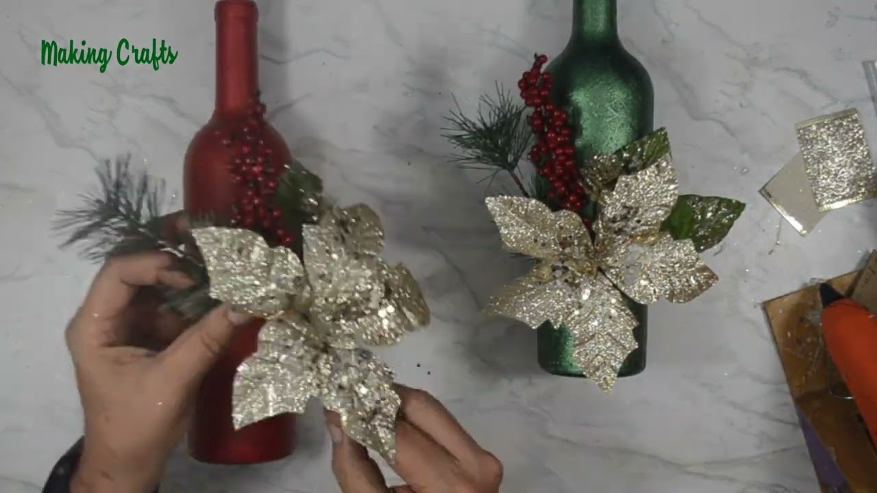 2 Christmas ideas to decorate bottles, easy and cheap, Christmas 2022, Diy, Artesanato