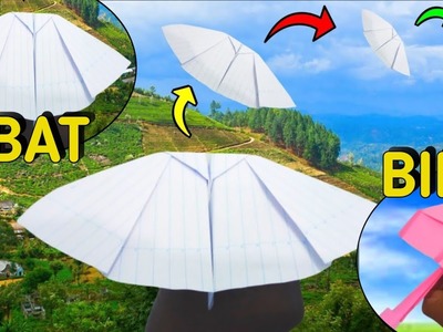 Bat paper plane and bird paper plane easy method step by step