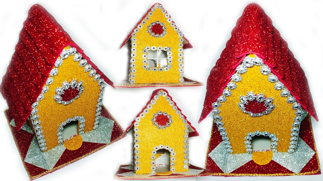 Christmas Miniature Santa Claus Houses Making With Cardboard | DIY Christmas House Craft Ideas