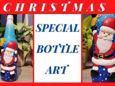 Christmas Special Bottle Art | Christmas Craft | Christmas Decoration Idea |