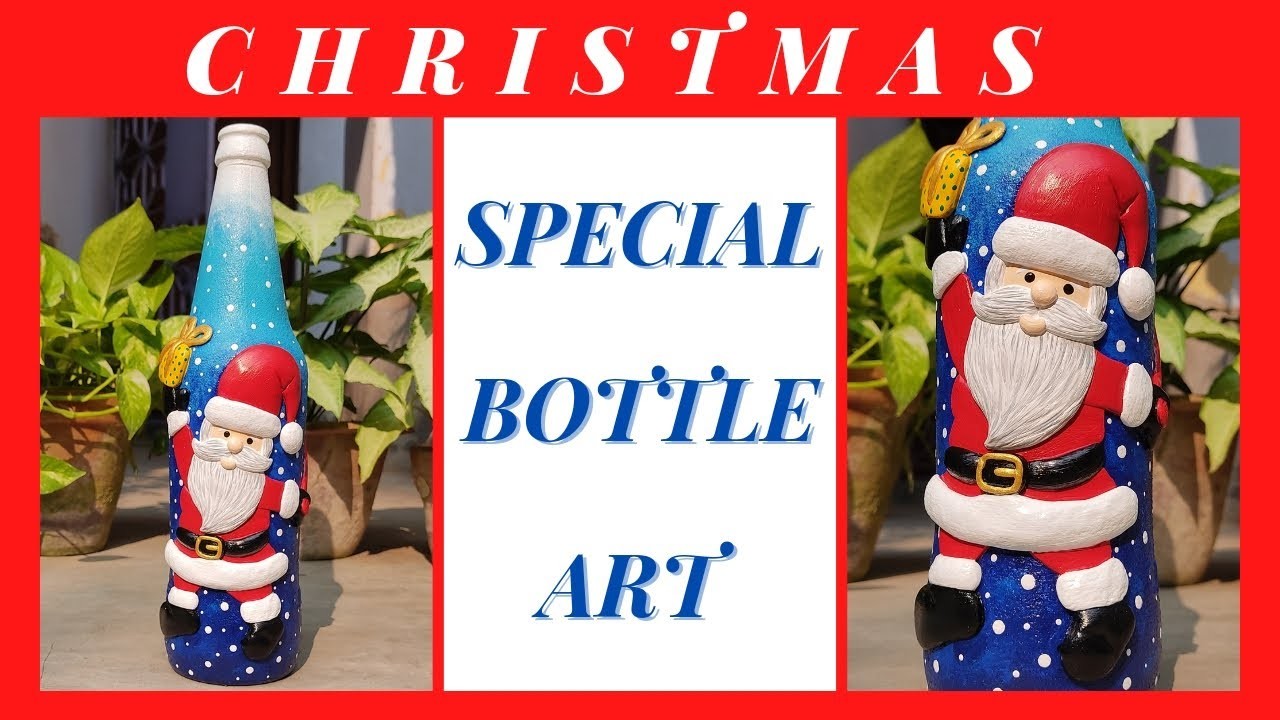 Christmas Special Bottle Art | Christmas Craft | Christmas Decoration Idea |