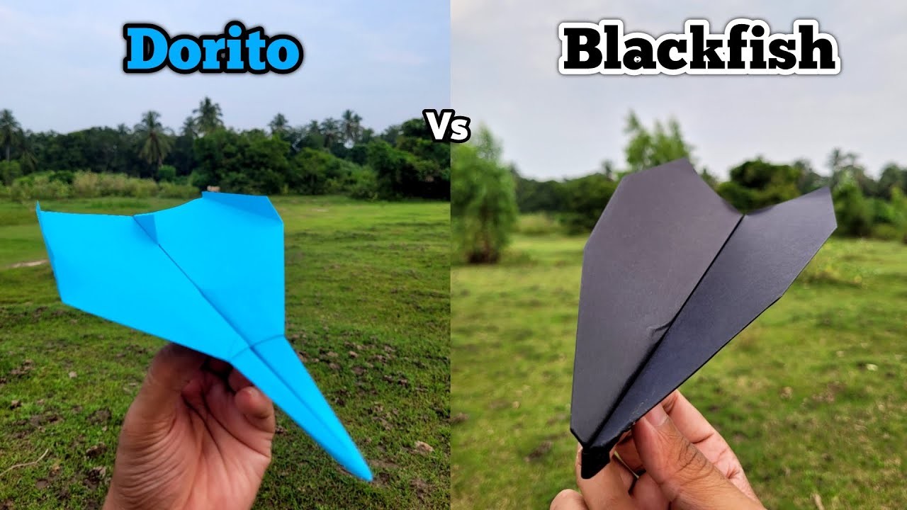 Dorito vs Blackfish Paper Planes Flying Comparison and Making