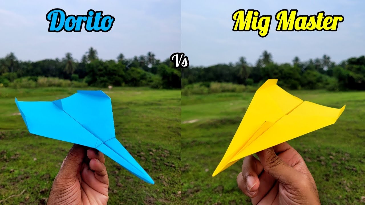 Dorito vs Mig Master Paper Airplanes Flying Comparison and Making Tutorial