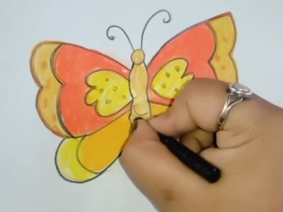 Draw a Butterfly ???? and Colour it in very easy steps ????️ | Easy drawing ideas for beginners ????