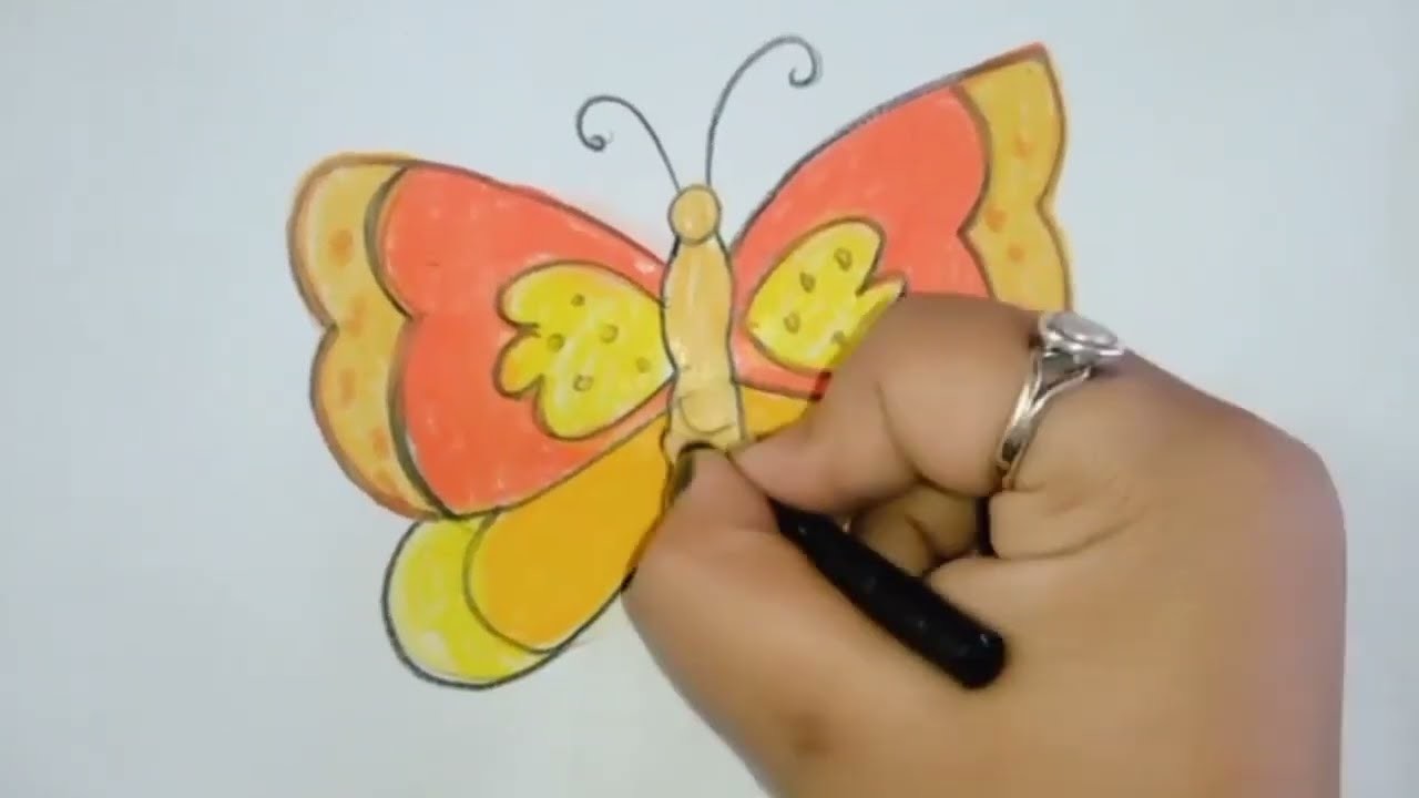 Draw a Butterfly ???? and Colour it in very easy steps ????️ | Easy drawing ideas for beginners ????