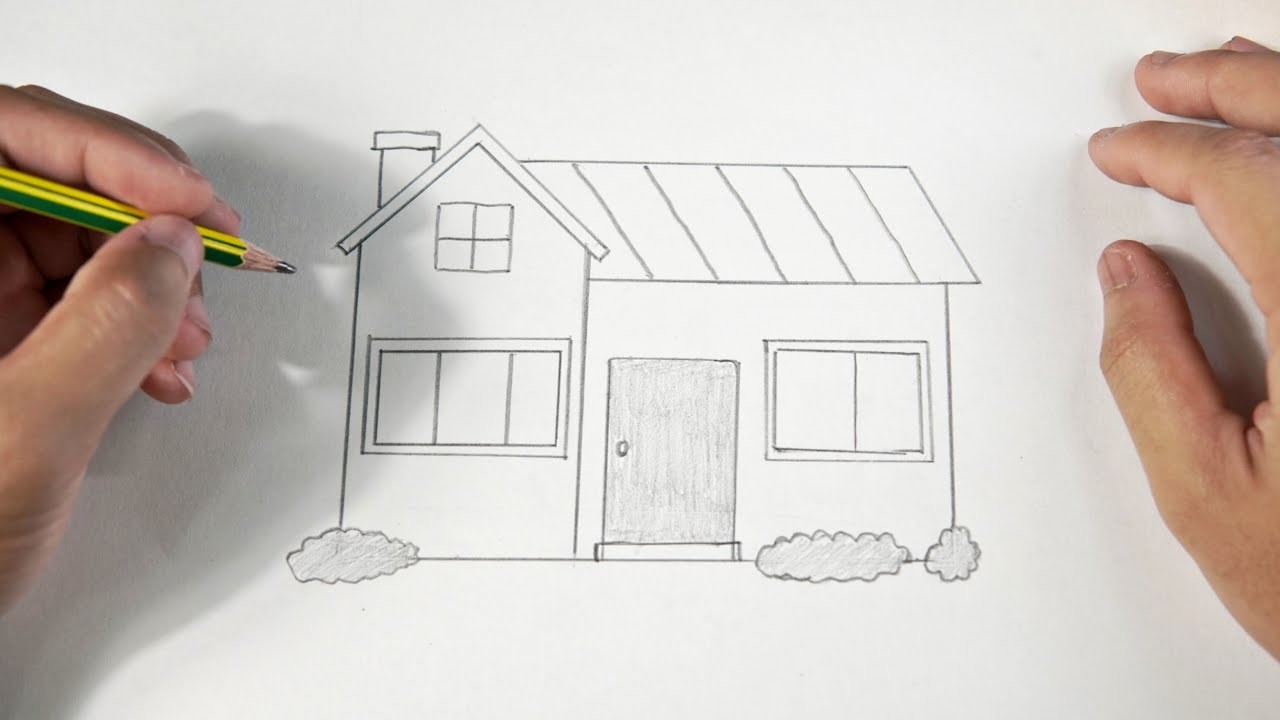 EASY DRAWING HOW TO DRAW A SIMPLE HOUSE FOR KIDS #drawingtutorial #easydrawing #drawingforkids
