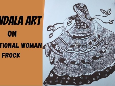 Frock Mandala Art | How To Draw Frock | Mandala Art For Beginners | Zentangle Art |Frock Design Idea