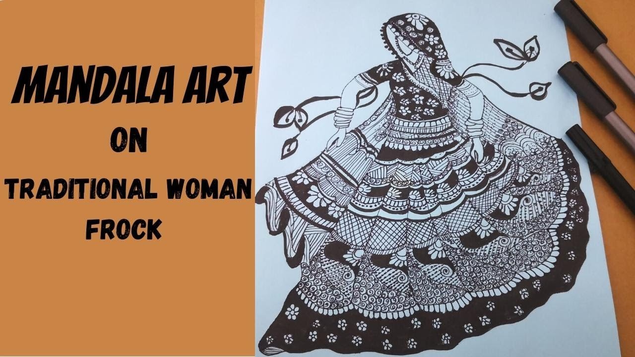 Frock Mandala Art | How To Draw Frock | Mandala Art For Beginners | Zentangle Art |Frock Design Idea