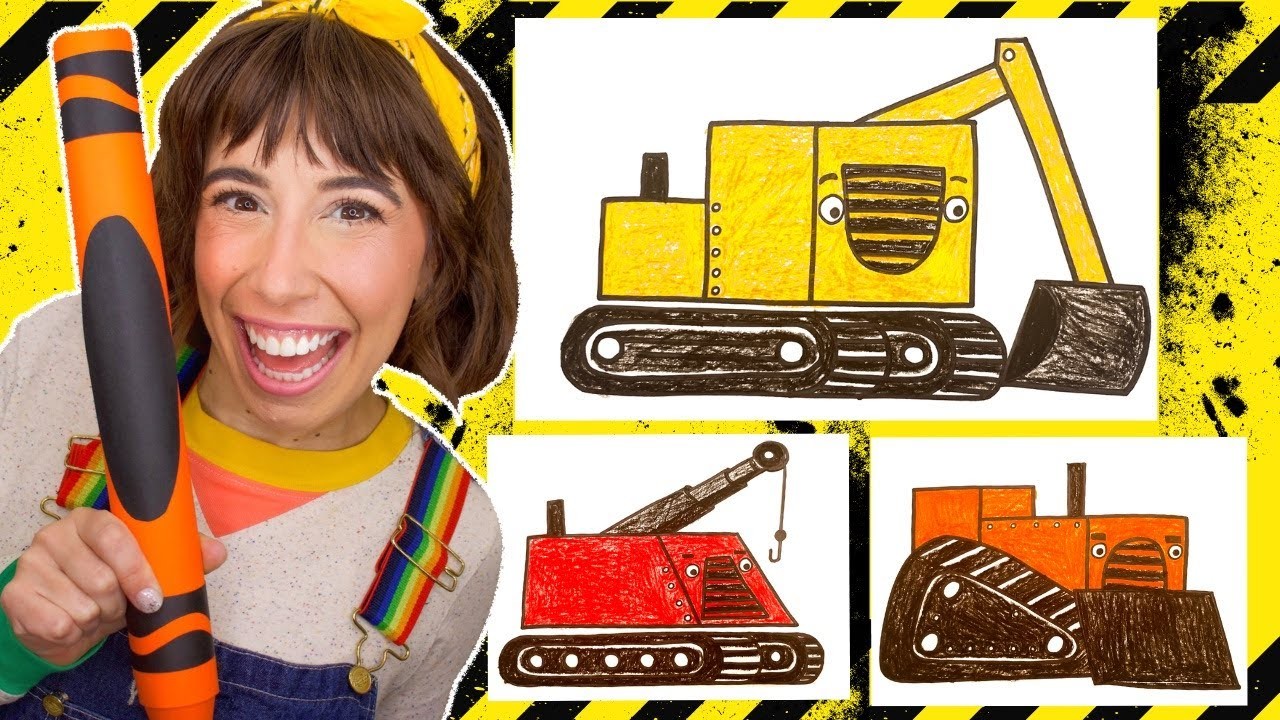 How to Draw a Digger Truck for Kids | Construction Trucks Step by Step Tutorial with Bri Reads
