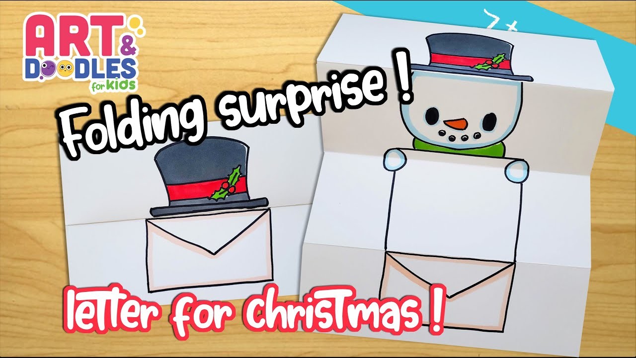 How to draw a LETTER for CHRISTMAS | FOLDING SURPRISE | Art and doodles for kids
