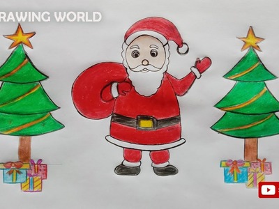 How to draw a Santa Claus(সান্তা ক্লজ)very easy step-by-step for beginners ||