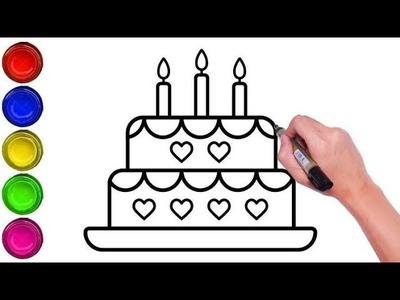 How to draw cake easy step by step