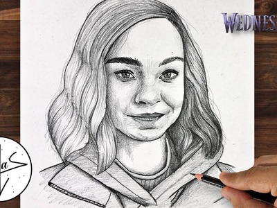 How to Draw ENID from Wednesday  | Drawing Tutorial (step by step)