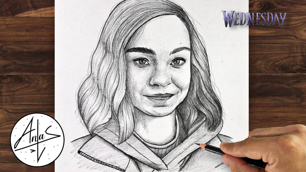 How to Draw ENID from Wednesday  | Drawing Tutorial (step by step)