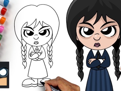How To Draw Wednesday Addams | Netflix Wednesday