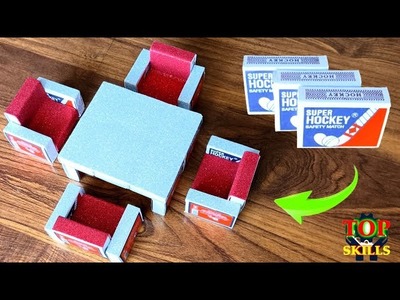 How to Make a Luxury Sofa Set From Matchbox | School Exhibition Project | Top Skills |
