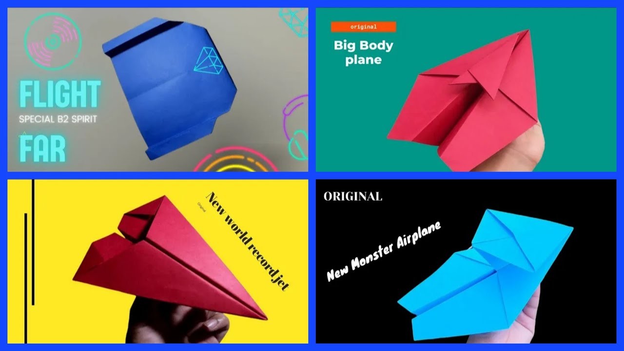 How to make a really fast paper plane | 4 types of paper airplanes