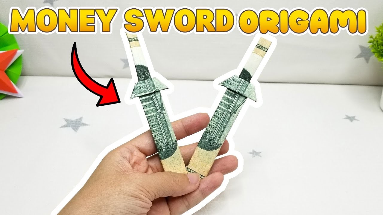 How to make money sword very easy | Origami Dollar sword tutorial