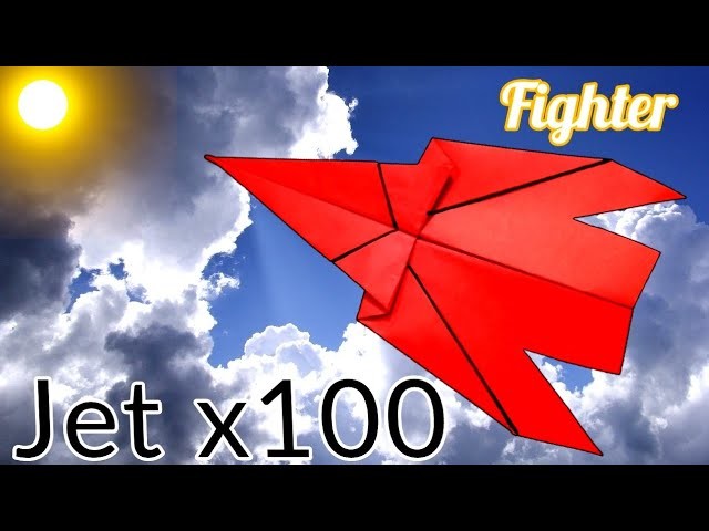 How to make origami paper airplane fighter jet x100 easily