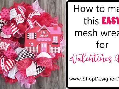 How to make this easy mesh wreath for Valentine’s Day.