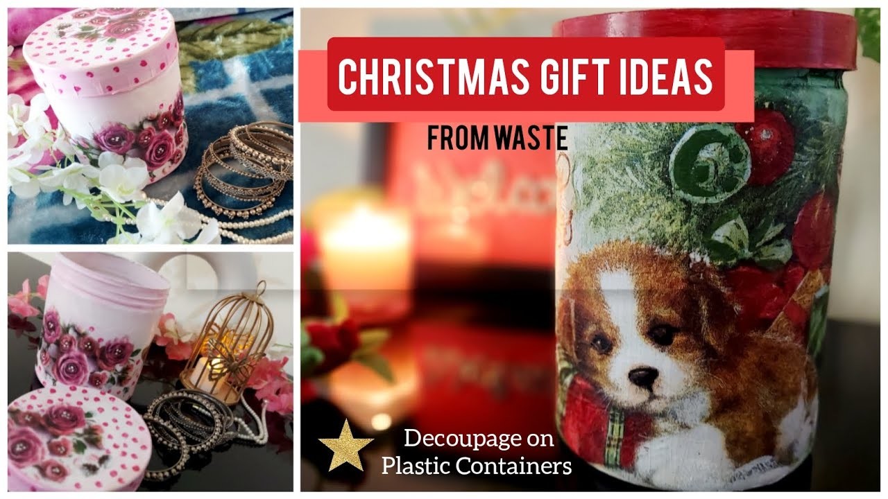 Last Minute Christmas Gift Ideas from Waste Material | B'ful Candy Jar out of Waste Cookie Box