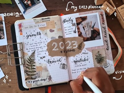 My 2023 planner and vision board set up | Malayalam | safa with pen