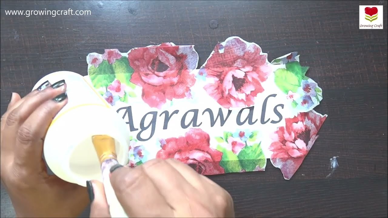 Name plate making easy ideas | How to Make Nameplate For Home Decoupage