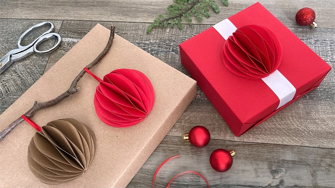 Ornament Ball Gift Wrapping | Paper Craft Ideas