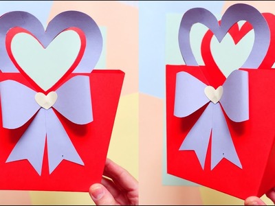 Paper Bag Making Tutorial (Very Easy) | How to make a paper gift bag step by step | Heart shaped bag
