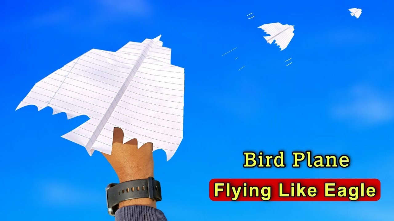 Paper bird plane , flying eagle plane, notebook paper eagle, how to make bird, paper fly plane