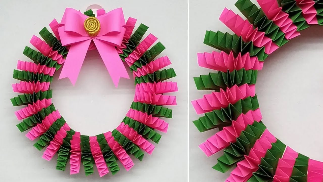 Paper Christmas Wreath for Christmas Decorations | Christmas Wreath Making Ideas at Home