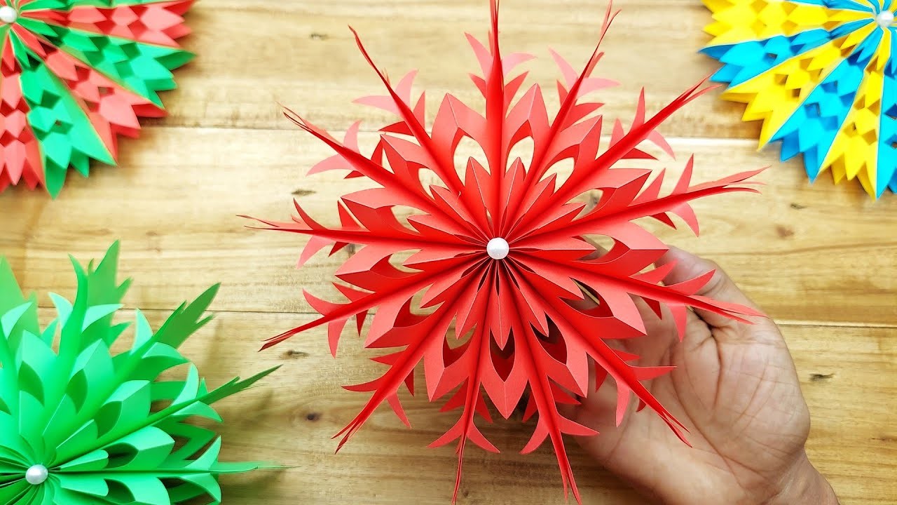 Paper Cutting Snowflakes Design ❄️ How to Make 3D Snowflake Out of Paper ???? Easy Paper Crafts