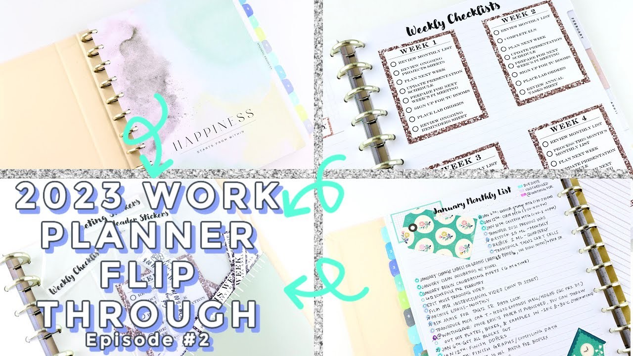 Part 2! 2023 Work Planner: How to Plan + Setup  and Flip Through  | Happy Planner