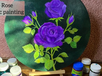 Purple Rose Acrylic Painting #art #artist #acrylicpainting #rose #painting #paintingforbeginners